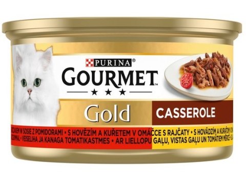 Gourmet Gold Wołowina i kurczak w sosie pomidorowym 85g