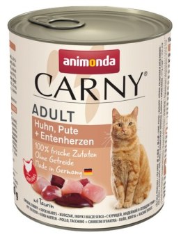 Animonda Carny Adult Kurczak, Indyk + Kacze serca puszka 800g