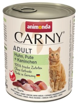 Animonda Carny Adult Kurczak, Indyk + Królik puszka 800g