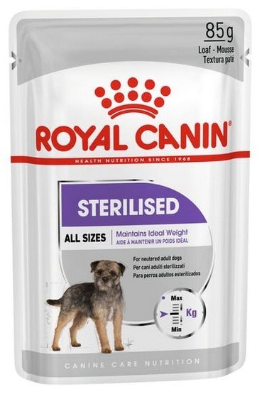 Royal Canin Sterilised karma mokra dla psów dorosłych, wszystkich ras po sterylizacji, pasztet saszetka 85g