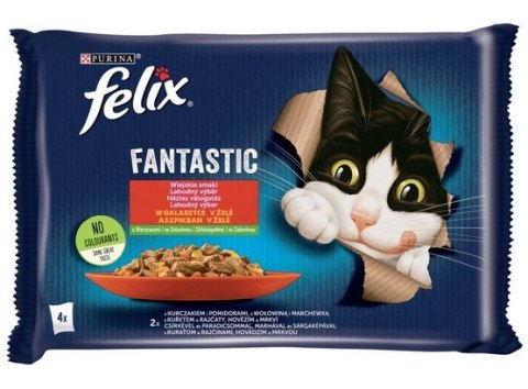 Felix Fantastic Wiejskie Smaki wołowina/kurczak w galaretce saszetki 4x85g