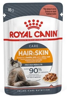 Royal Canin Hair & Skin Care w sosie karma mokra dla kotów dorosłych, zdrowa skóra, piękna sierść saszetka 85g