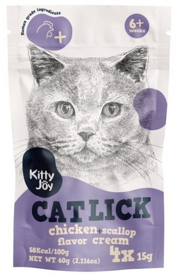 Kitty Joy Cat Lick Kurczak & Przegrzebki Cream 4x15g