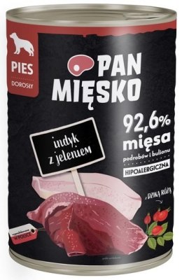 Pan Mięsko Karma mokra dla psa Indyk z jeleniem puszka 400g