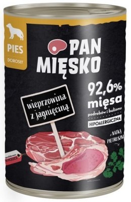 Pan Mięsko Karma mokra dla psa Wieprzowina z jagnięciną puszka 400g