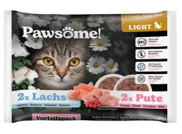 Pawsome Adult Light Lachs/Pute - łosoś/indyk saszetki 4x85g