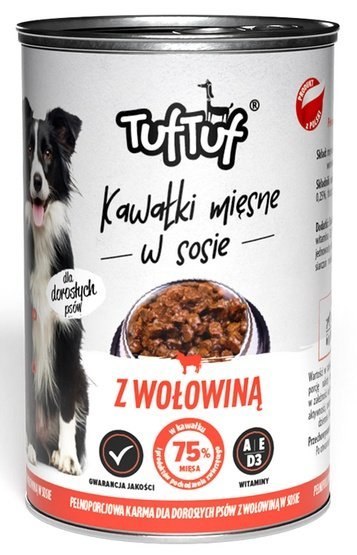 TUF TUF Kawałki mięsne z wołowiną dla psa puszka 415g