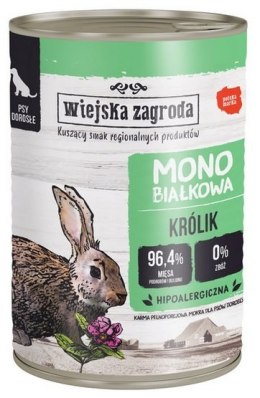 Wiejska Zagroda Monobiałkowa Królik puszka 400g