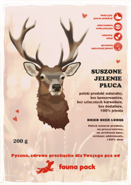 Fauna Pack: Suszone Jelenie Płuca 200g