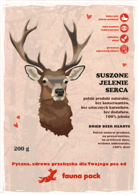 Fauna Pack: Suszone Jelenie Serca 200g