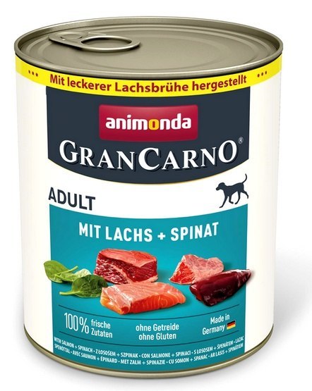 Animonda GranCarno Original Adult Lachs Spinat Łosoś + Szpinak puszka 800g