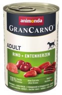 Animonda GranCarno Original Adult Rind Entenherzen Wołowina + Serca kacze puszka 400g