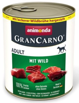 Animonda GranCarno Original Adult Wild Dziczyzna puszka 800g