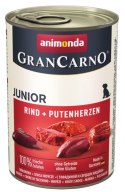 Animonda GranCarno Original Junior Rind Putenherzen Wołowina + Serca Indyka 400g