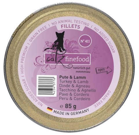 Catz Finefood Filety N.411 Indyk/Jagnięcina tacka 85g