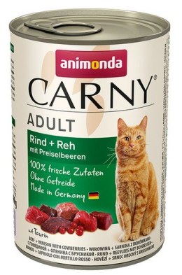 Animonda Carny Adult Wołowina, Sarnina + Borówka puszka 400g