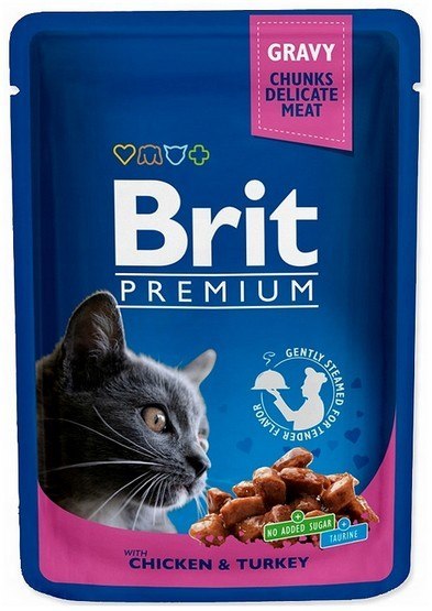 Brit Premium Cat Adult Kurczak + Indyk saszetka 100g