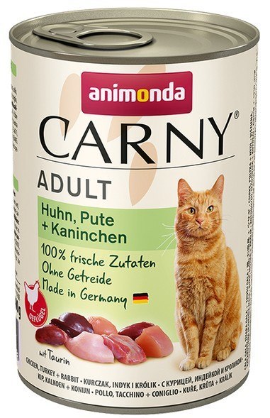 Animonda Carny Adult Kurczak, Indyk + Królik puszka 400g