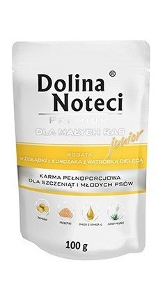 Dolina Noteci Premium Pies Junior Żołądki kurczaka i wątróbka cielęca saszetka 100g