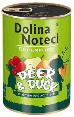 Dolina Noteci Superfood Pies Jeleń i kaczka puszka 400g