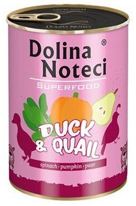 Dolina Noteci Superfood Pies Kaczka i przepiórka puszka 400g