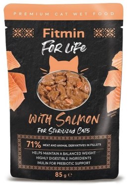 Fitmin Cat For Life Adult Sterilised Salmon saszetka 85g